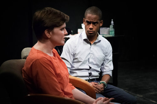 Kasey Brown and Marc J. Franklin in the world premiere of Thank You for Waiting